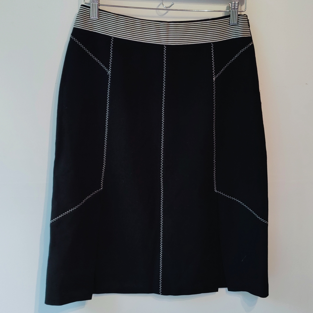 Maxou Black Skirt with Striped Waistband